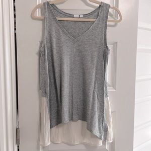 Gap gray and white tank top